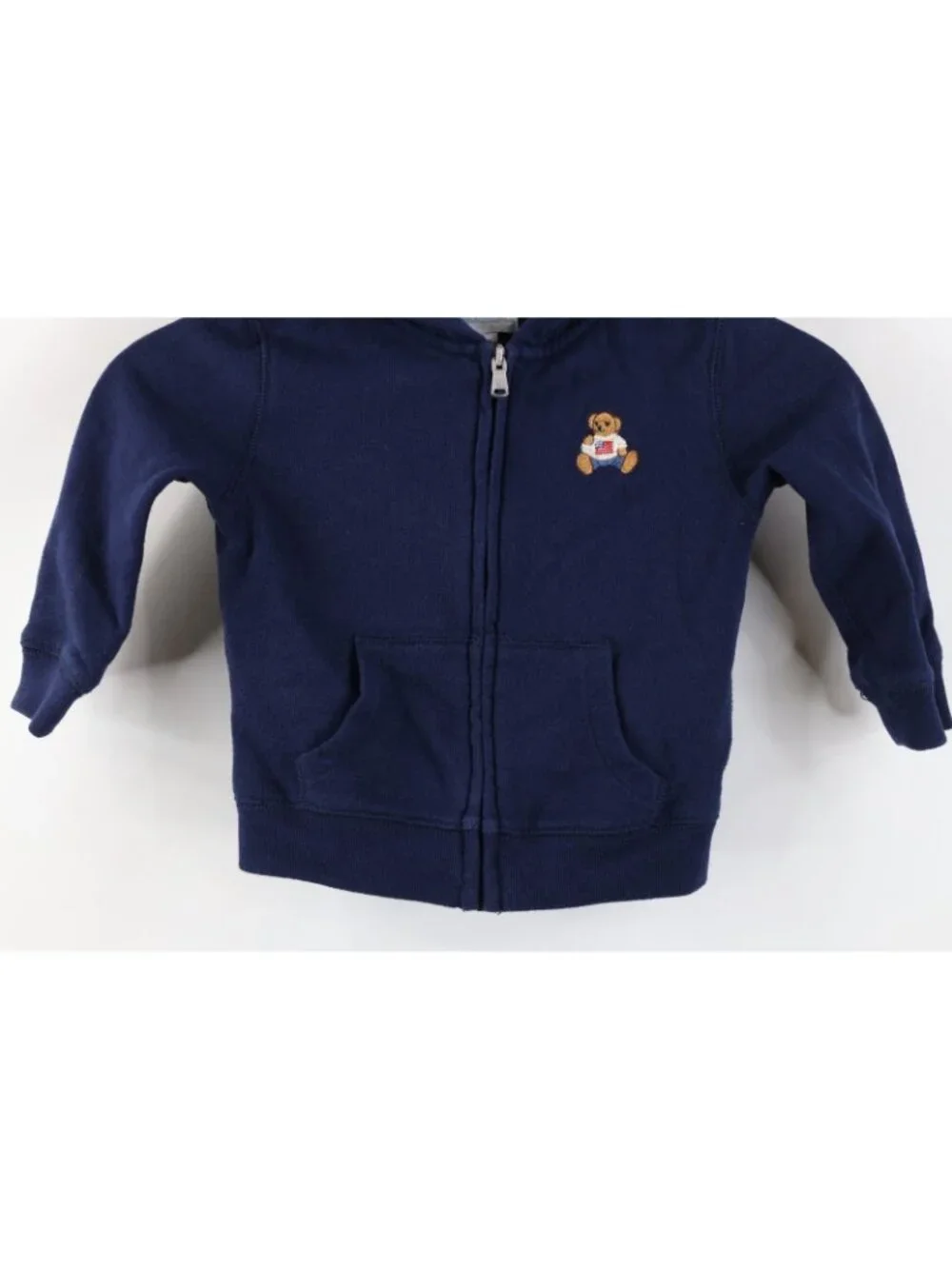 Vintage Ralph Lauren Baby Boys Girls 18M Polo Bear Full Zip Hoodie Sweatshirt